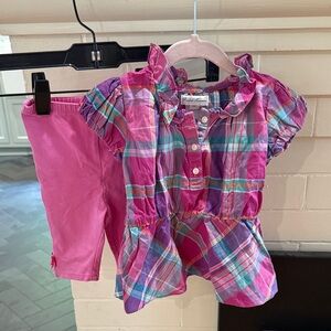 Ralph Lauren Pink and Plaid Kids Matching Set